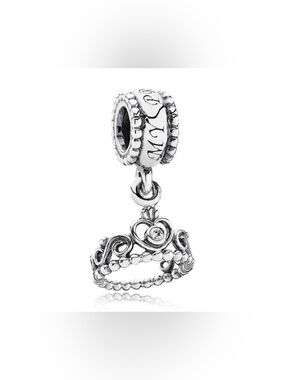 Authentic Pandora Retired ‘My Princess’ Tiara Crown S925Ale Silver Dangle Charm